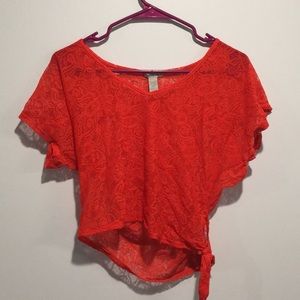Red lace top